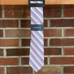 Croft & Barrow Purple Silver Striped Tie